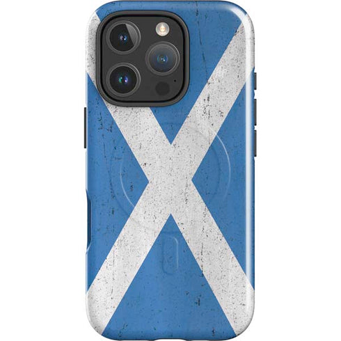 Scotland Flag Distressed iPhone 16 Pro Max Magsafe Impact Case